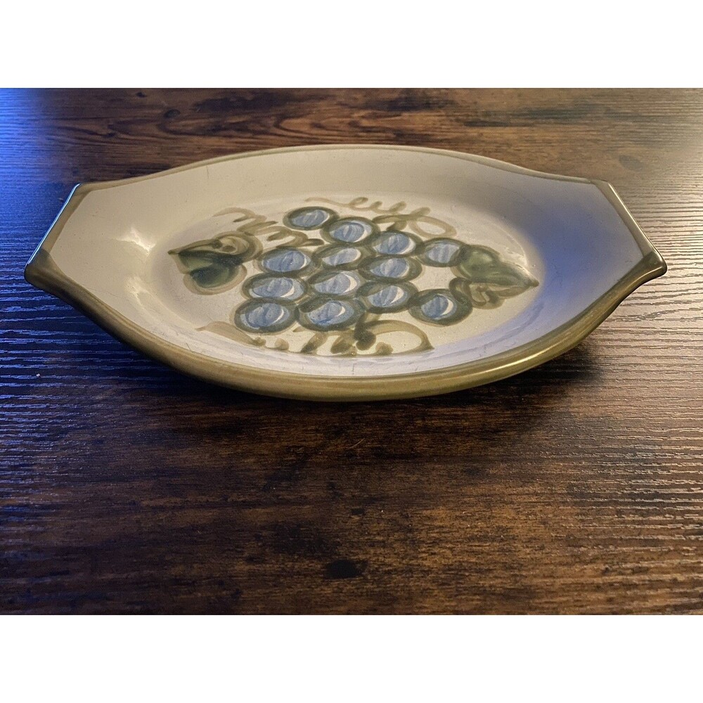 VTG Stoneware Kentucky Taylor Louisville Grapes Oval Au gratin Baking Dish 10”